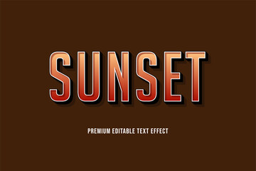 Obraz premium Sunset - Premium Editable text Effect