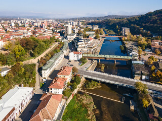 Obraz premium Aerial view of town of Lovech, Bulgaria