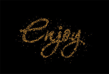 Enjoy Calligraphic Particle Style Text Vector illustration Design.