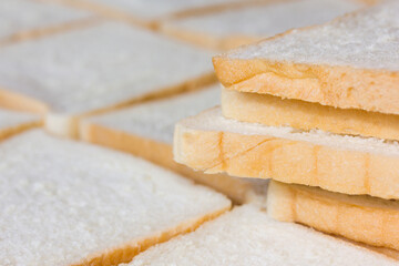 Slide bread on the table.
