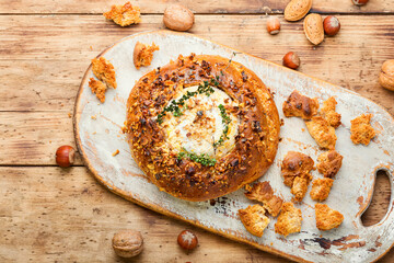 Baked camembert cheese