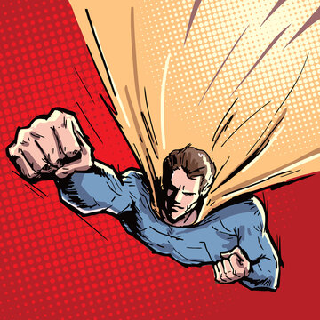 super hero comic style illustration vector