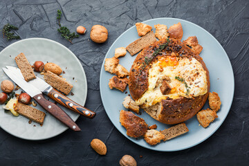 Baked camembert cheese