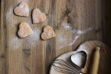 cookies on wooden background 