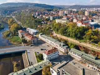 Fototapeta na wymiar Aerial view of town of Lovech, Bulgaria