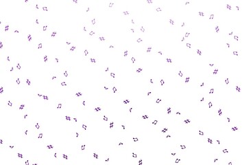 Light Purple vector backdrop with music notes.