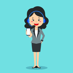 Stock Vector Call Center Hold The Phone