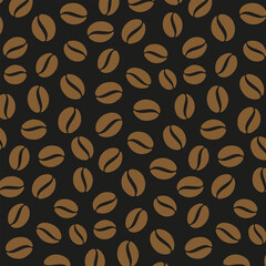 Obraz premium Dark Coffee Beans Seamless Pattern