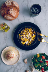 Pasta with feta cheese