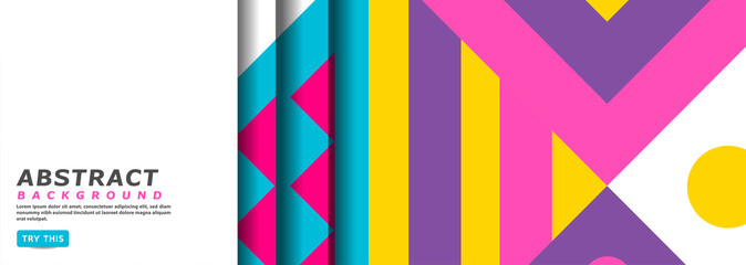 Abstract Colorful Geometric Background Design. Modern Memphis Background Design, Usable for Background, Wallpaper, Banner, Poster, Brochure, Card, Web, Presentation. 