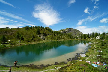 Fototapeta na wymiar italia, mountain, nature, spring, lago nero, canosio
