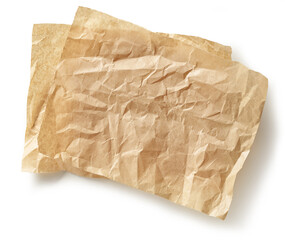 Fototapeta na wymiar crumpled brown baking paper sheets