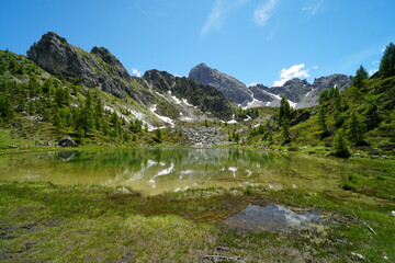 italia, mountain, nature, spring, lago nero, canosio