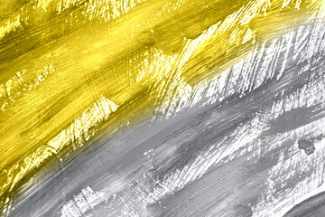 Abstract gouache painting yellow and gray colors.