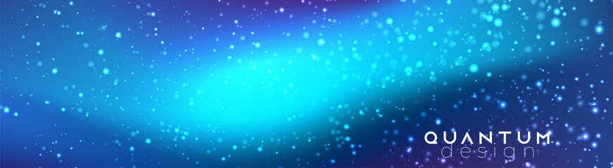 Snowy blue glowing spots in the sky. Abstract futuristic background. Vector illustration