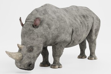 Obraz premium Realistic 3D Render of White Rhinoceros