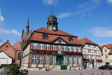 Obraz premium Rathaus in Grabow (Elde) in Mecklenburg-Vorpommern