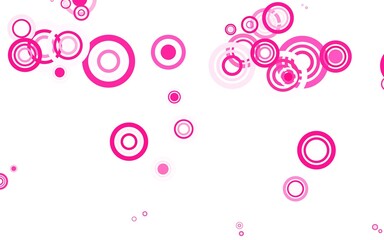 Light Pink vector background with bubbles.