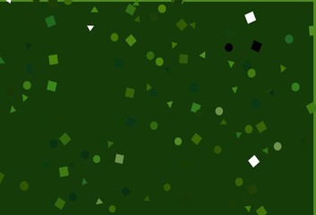 Light Green vector background with triangles, circles, cubes.