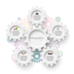 Vector illustration of an infographic template for business analysis, team work, presentations, graph, diagrams.