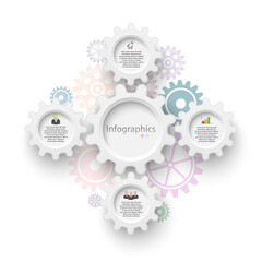 Vector illustration of an infographic template for business analysis, team work, presentations, graph, diagrams.