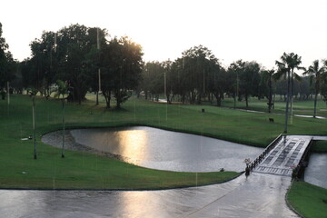 Fototapeta premium golf course in the morning