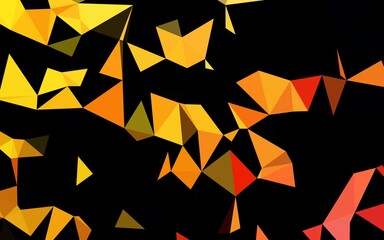 Light Yellow, Orange vector abstract mosaic backdrop. Triangular geometric sample with gradient.  Template for your brand book.