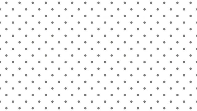 Grey polka dots on a white background. Trendy color palette motion graphics