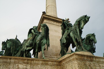 Obraz premium budapest, hungary, Hősök tere, piazza degli eroi