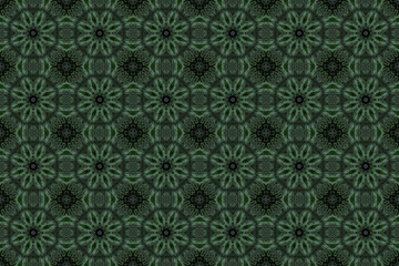 Green abstract fern leaf backgroudn with round shape