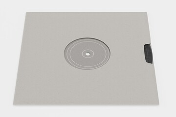 Realistic 3D Render of Vinyl Record