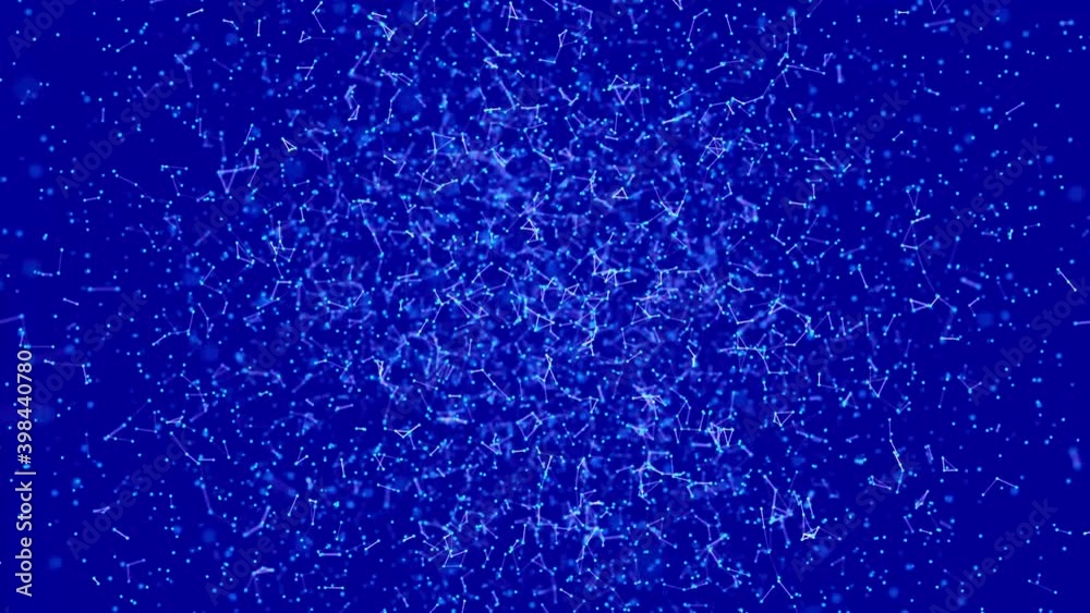 Poster dynamic plexus of glowing lines and dots forming a cube. abstract digital background. network or con