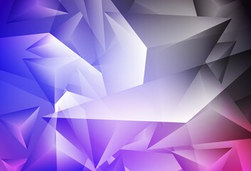 Fototapeta premium Dark Pink, Blue vector background with polygonal style.