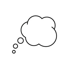 Cartoon speech or think bubble, empty communication cloud. Vector design element.