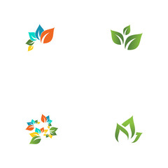 Fototapeta na wymiar Set Leaf ecology Logo Template vector symbol nature