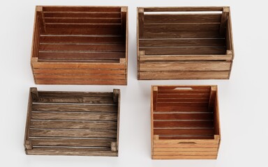Realistic 3D Render of Wooden Boxes