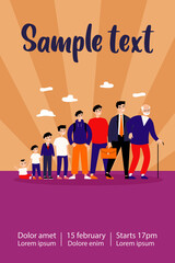 Obraz premium Man growth stages and lifecycle. Evolution from toddler to old man. Boy, teenager, student, adult, senior. Can be used for different generation, human age, life cycle concept