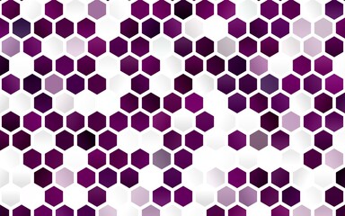 Light Purple vector cover with set of hexagons. Colorful hexagons on white backdrop. Pattern can be used for landing pages.
