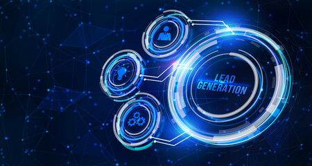 Fototapeta premium Internet, business, Technology and network concept.Lead generation