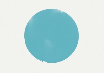 Blue bright hand painted watercolor circle. Circle isolated on white. Abstract round shape .