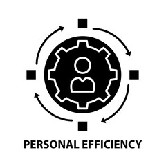 personal efficiency icon, black vector sign with editable strokes, concept illustration