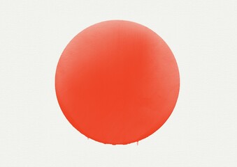 Orange bright hand painted watercolor circle. Circle isolated on white. Abstract round shape .