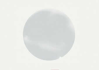 Light grey hand painted watercolor circle isolated on white. Abstract round shape .