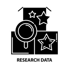 research data icon, black vector sign with editable strokes, concept illustration