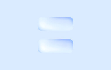 Recessed blue blocks on blue pastel color wall background with shadow 3D rendering, morphism