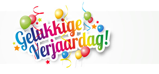 Gelukkige verjaardag, happy birthday in dutch language