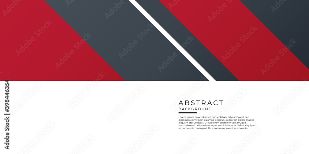 Wall mural modern simple red white black abstract presentation background with business shape elements
