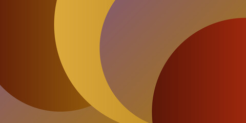 Dark brown red yellow circle smooth light lines abstract background. Vector illustration