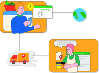 The process of delivering goods from an online store. For web site design