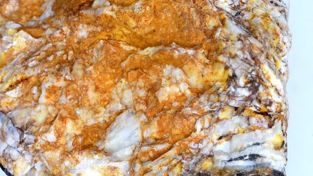 Limonite, with Baryte, iron ore on turn table